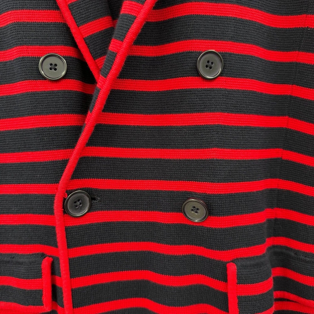 Talbots blue red stripe blazer knit heavy nautical size medium - Picture 4 of 8